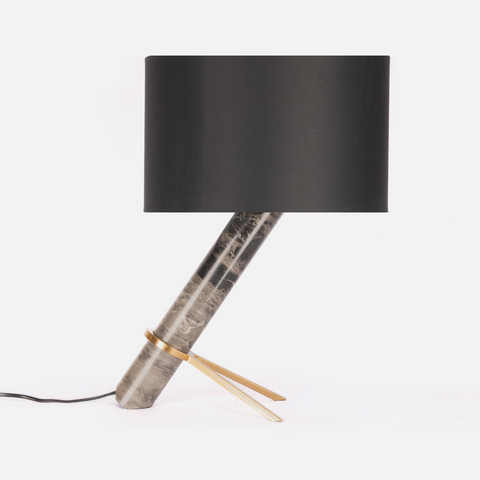 Slant Marble Table Lamp - Black