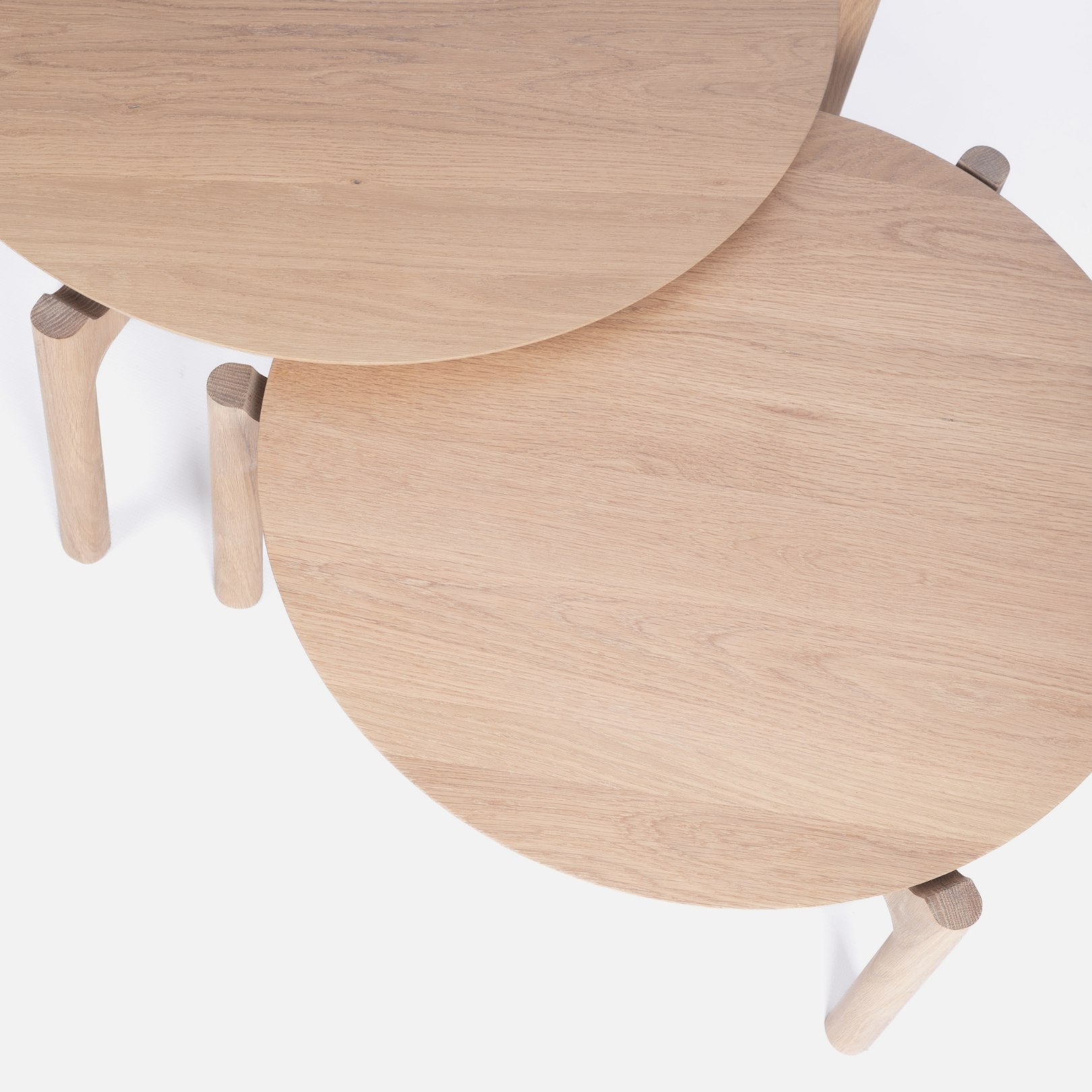 Akari Round Nesting Tables - Solid Oak