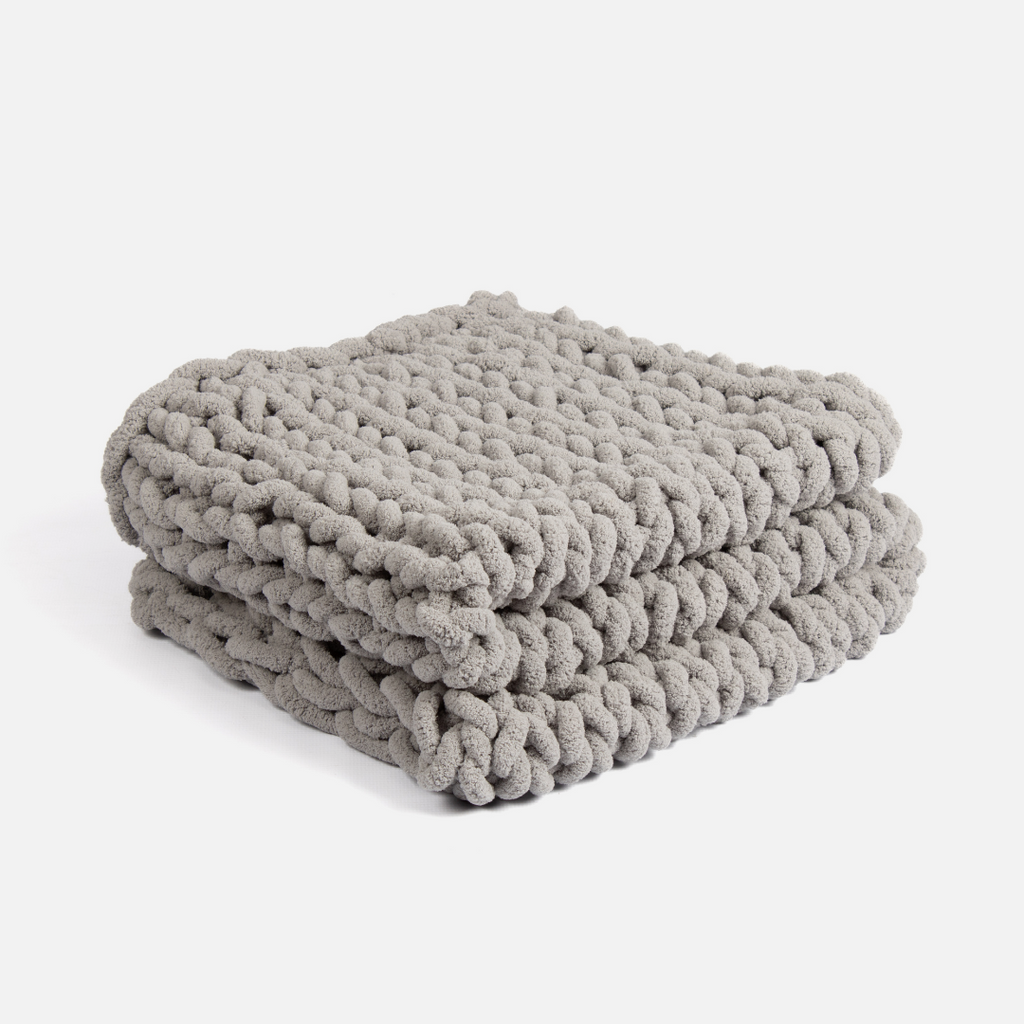 Chunky Knit Blanket - Grey