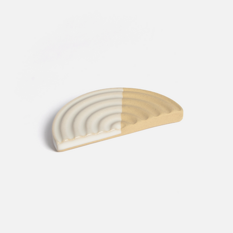 Half Moon Soap Dish - White & Beige