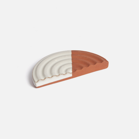 Half Moon Soap Dish - Terra & White