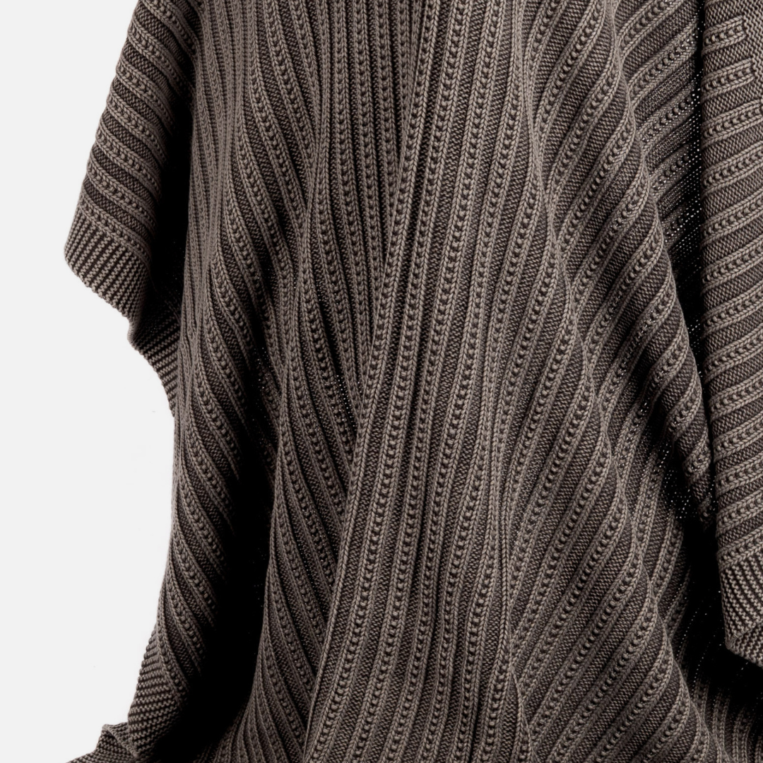 Cotton Throw - Ridged Lines Dark