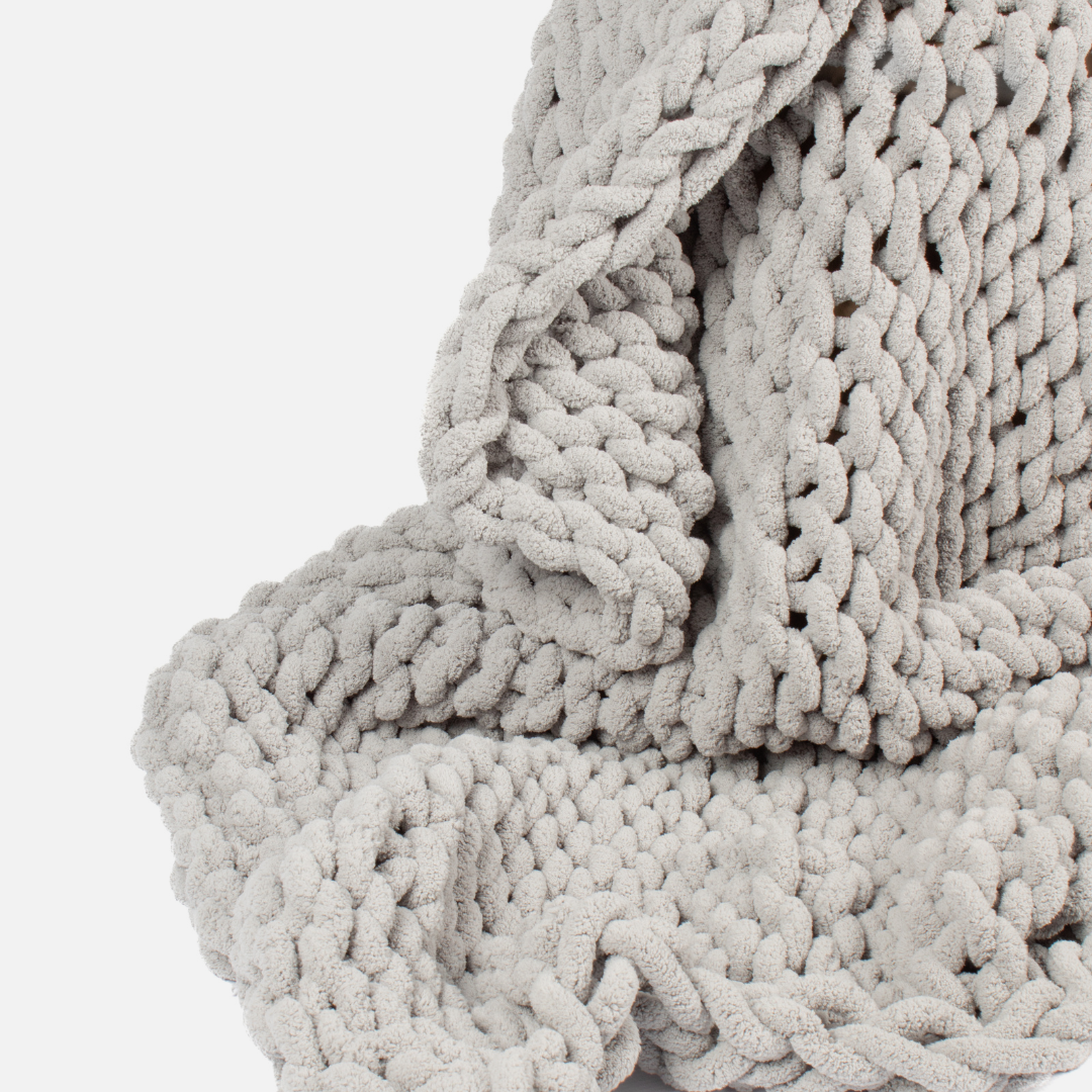 Chunky Knit Blanket - Grey