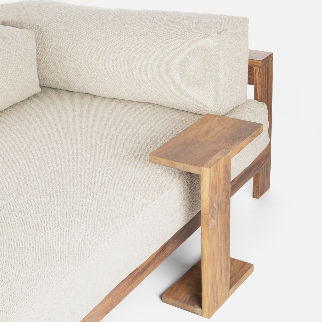 Kumo Outdoor Daybed + Table - Keruing Hardwood