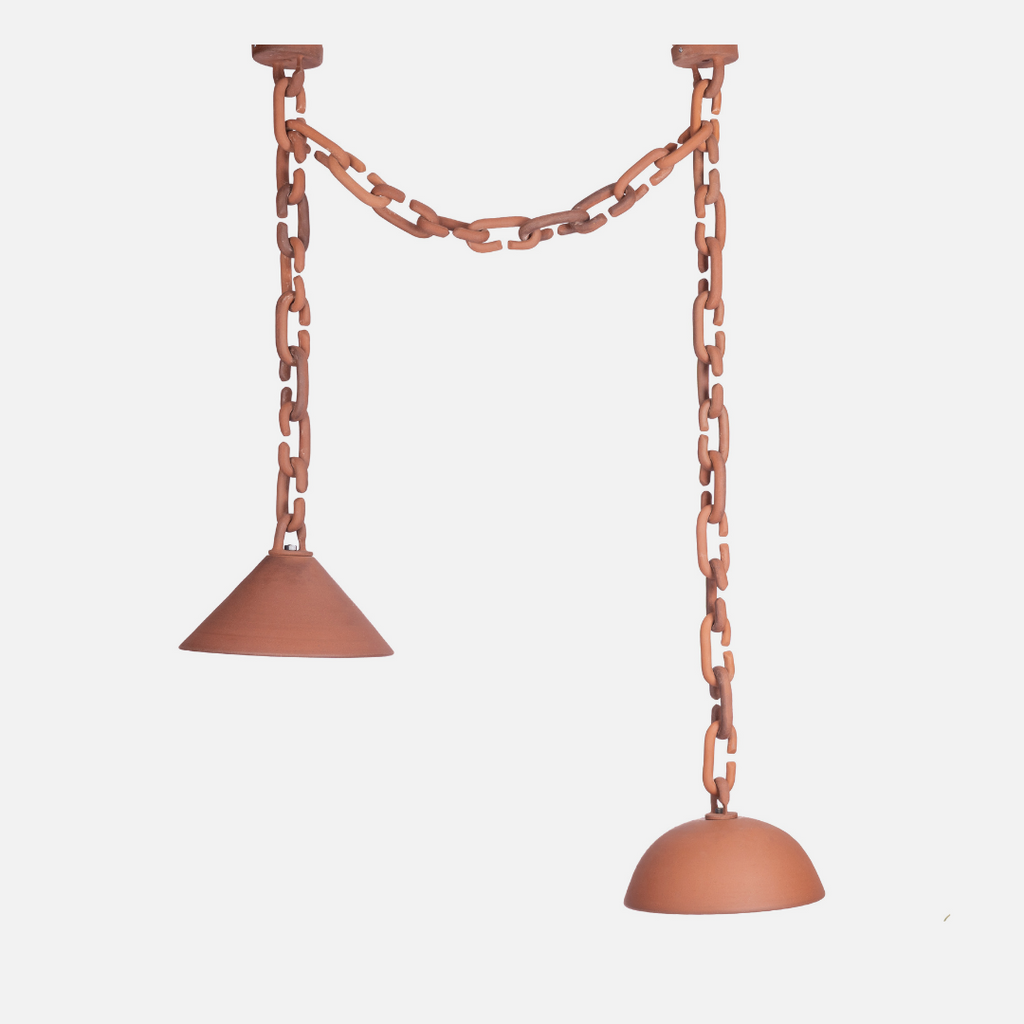 Double Chain Pendant - Terracotta