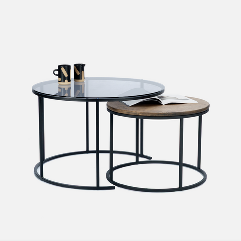 Orian Nesting Coffee Table Set - Dark Oak