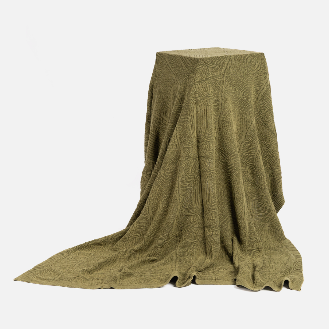 Cotton Throw - Embossed Winter Moss