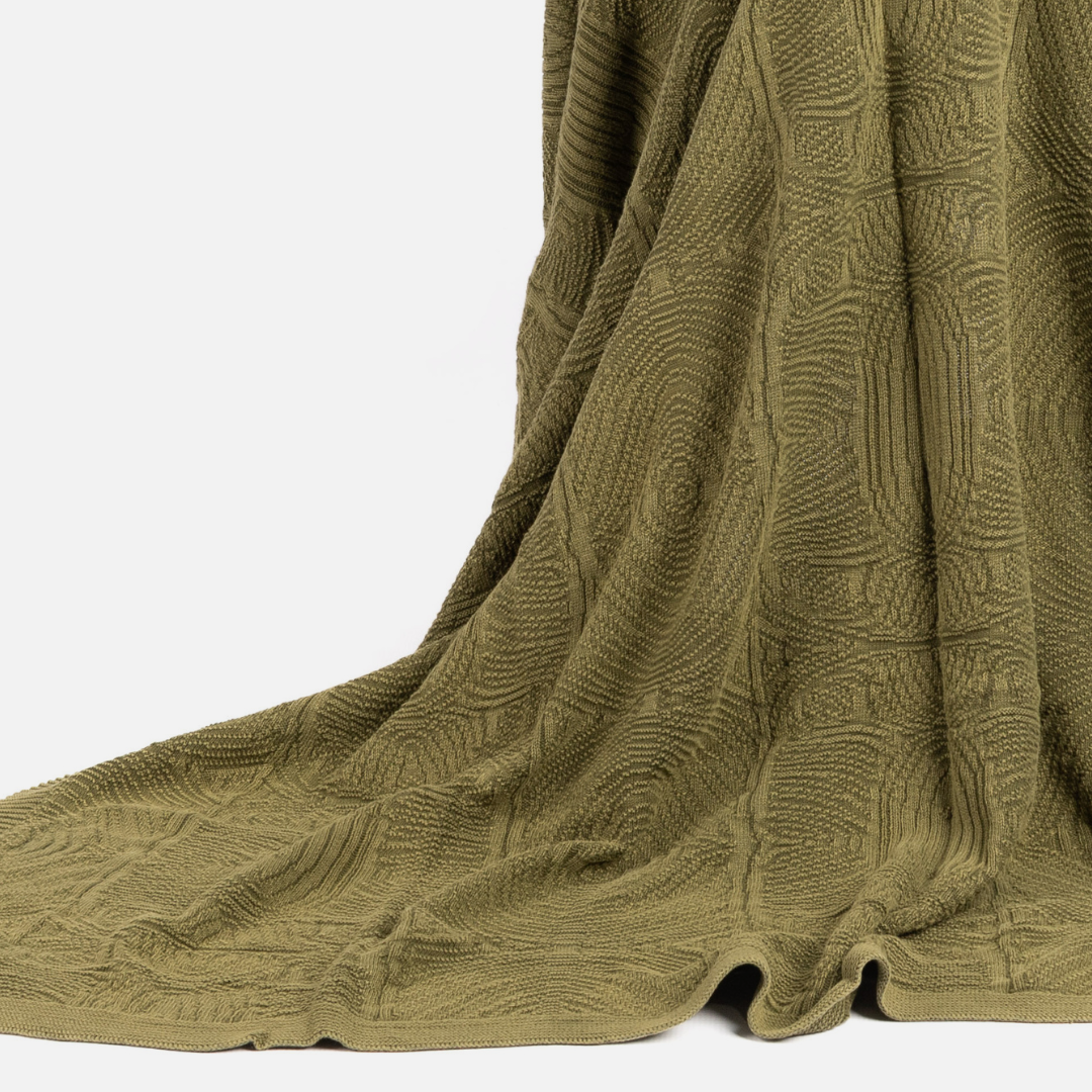 Cotton Throw - Embossed Winter Moss