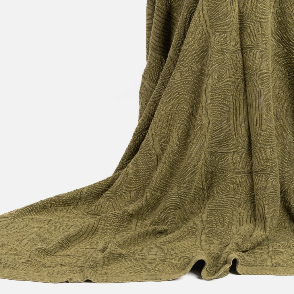 Cotton Throw - Embossed Winter Moss