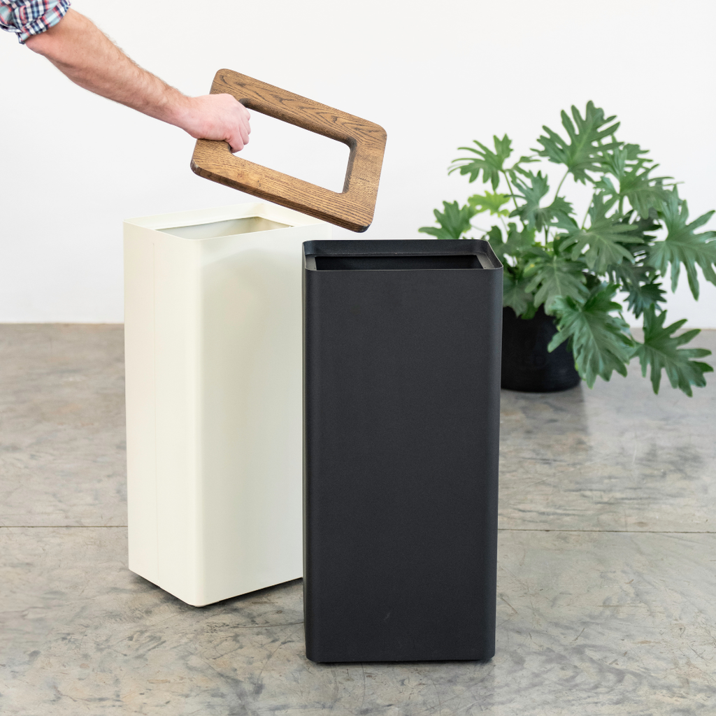 Lacuna Tall Bin - Cream / Dark Oak