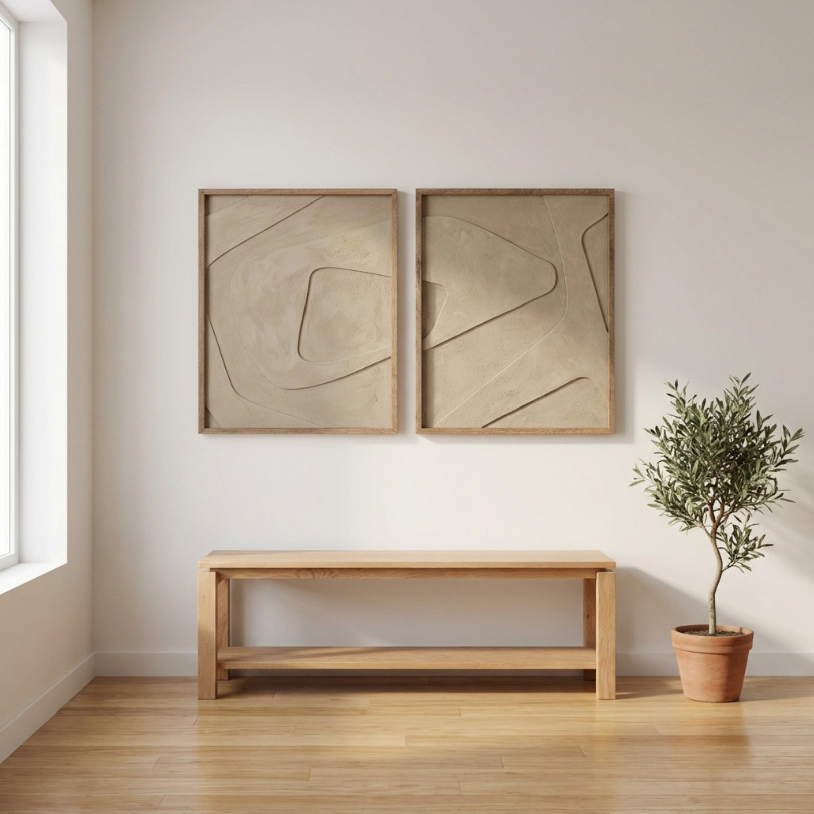 Boulder Textured Wall Art in Veld Grey - Set of Two