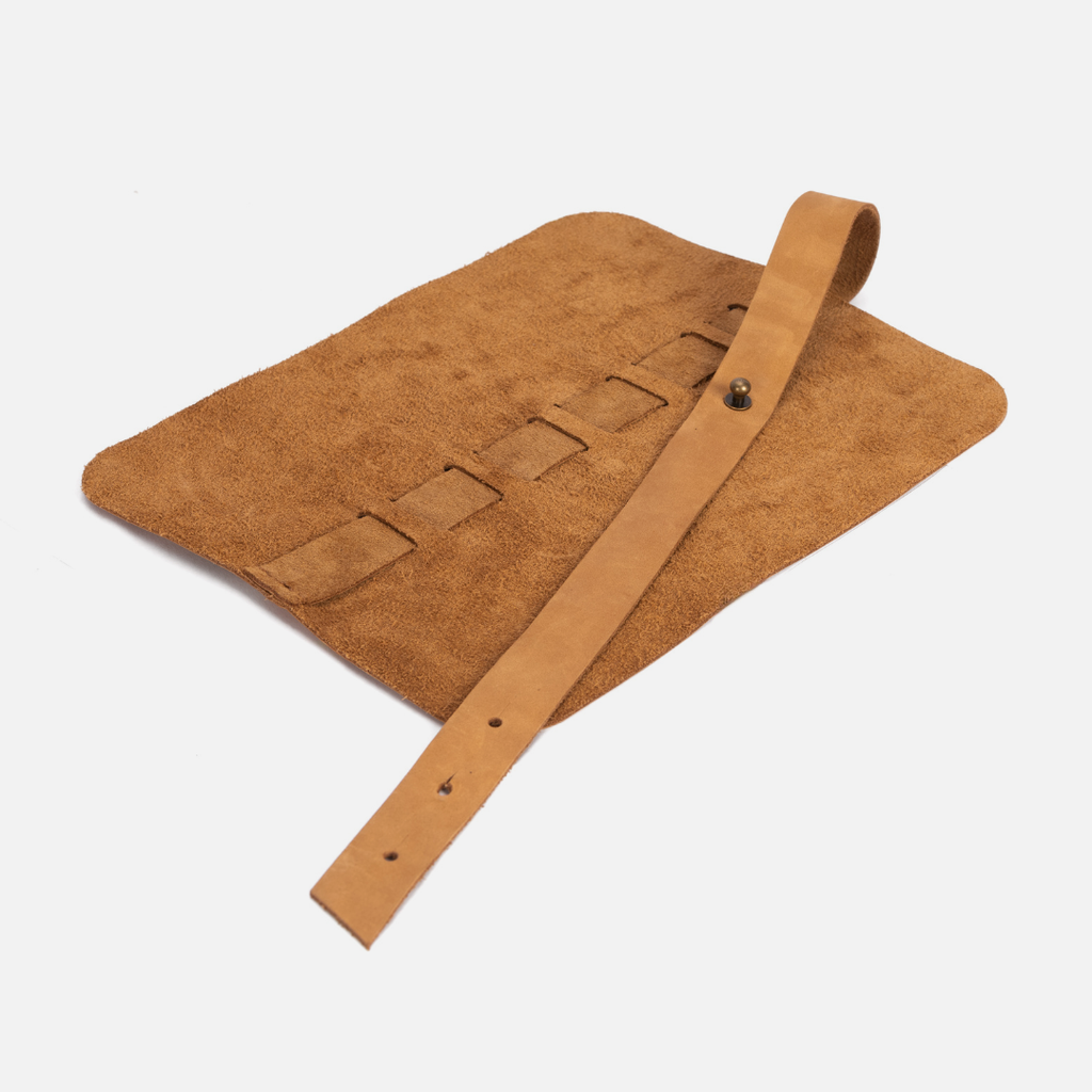 Leather Cable & Pen Roll - Toffee
