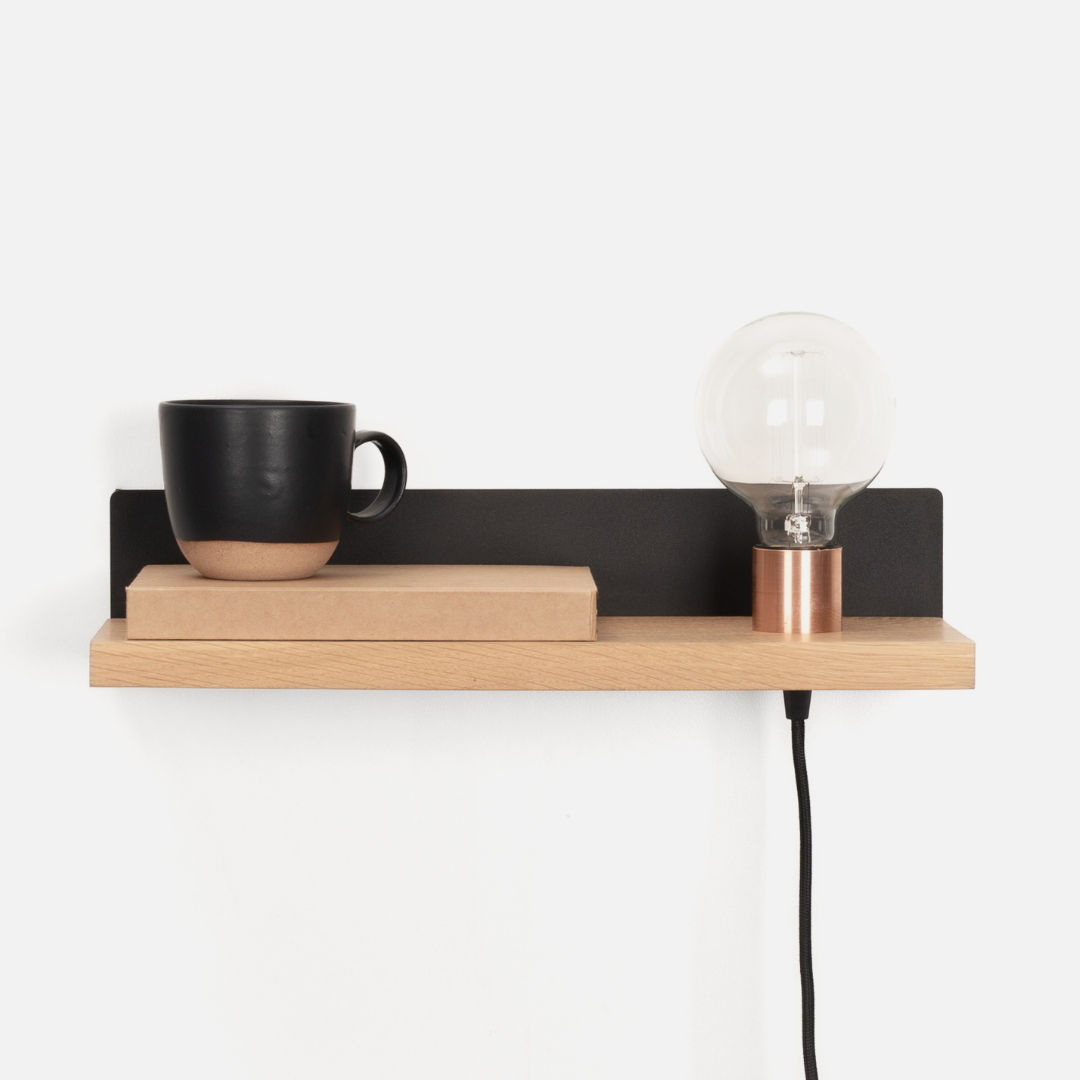 Willow Oak Shelf + Lamp