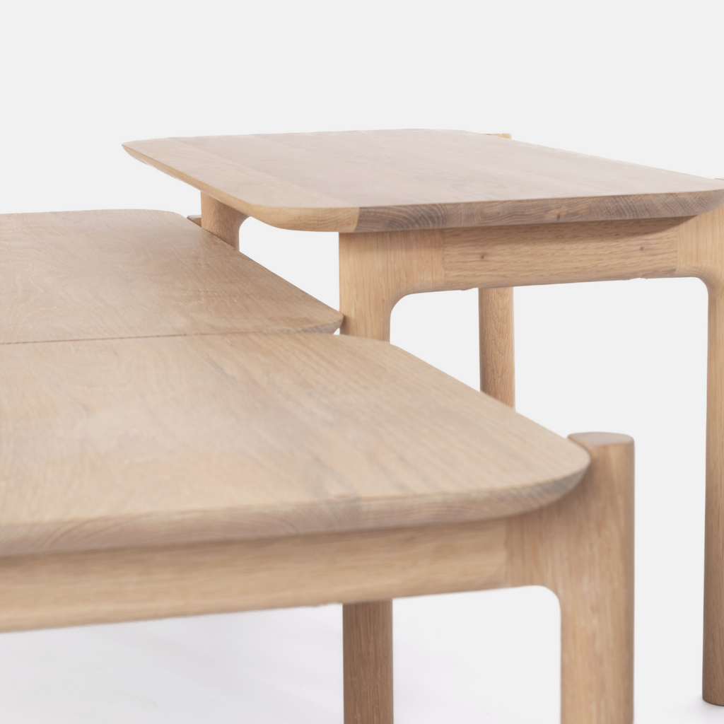 Akari Oversize Nesting Table Set- Solid Oak