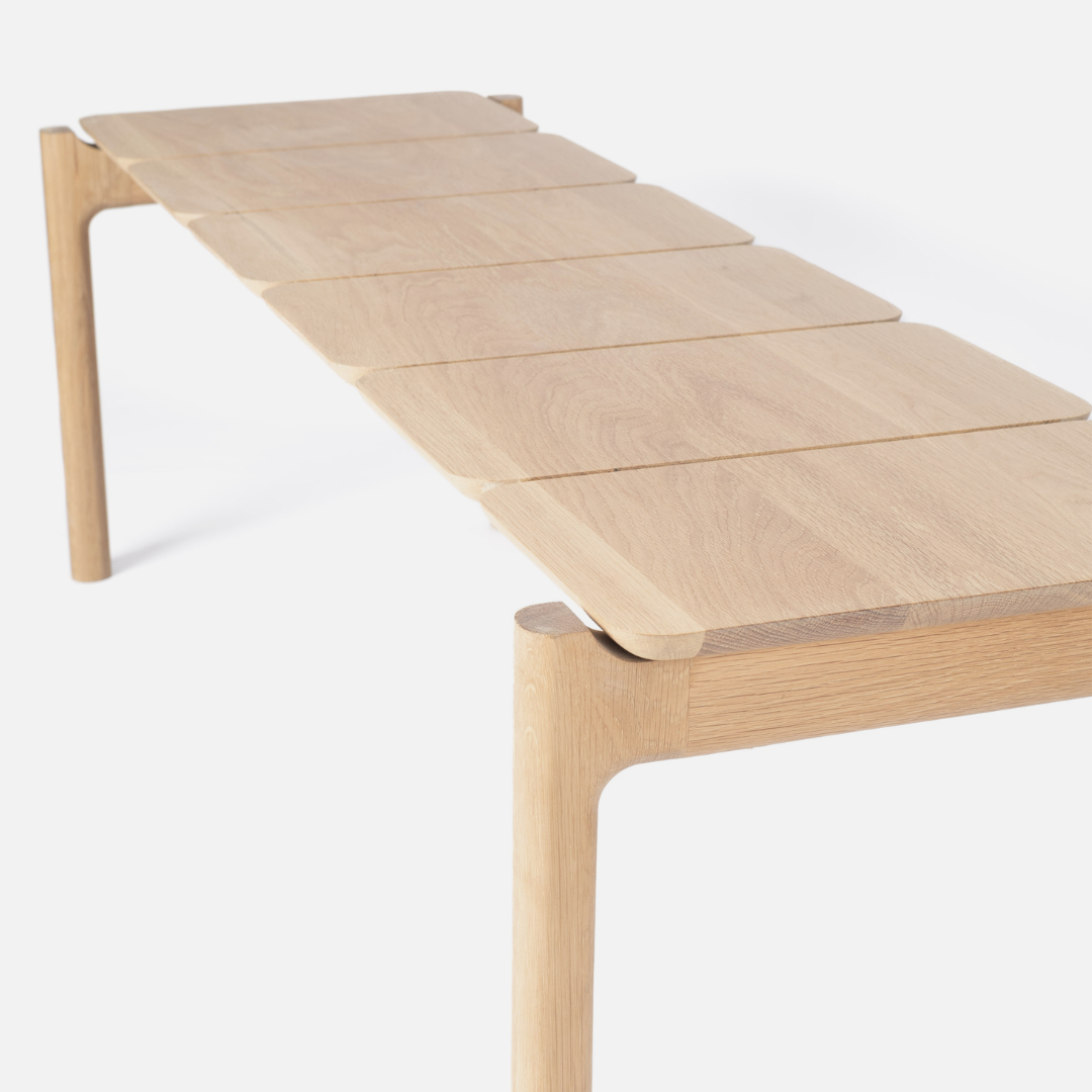 Akari Segmented Bench - Solid Oak