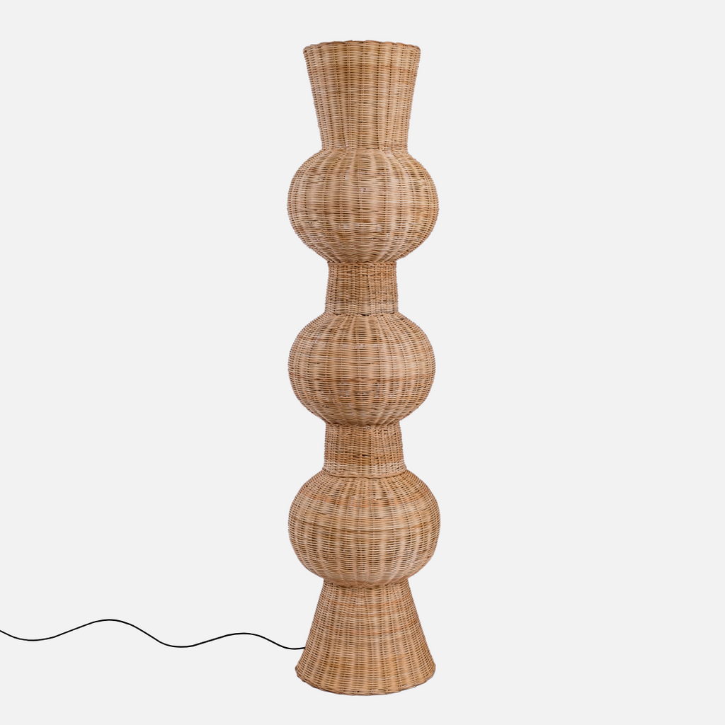 Jumbo Rattan Floor Lamp 160cm - Terraced Ball