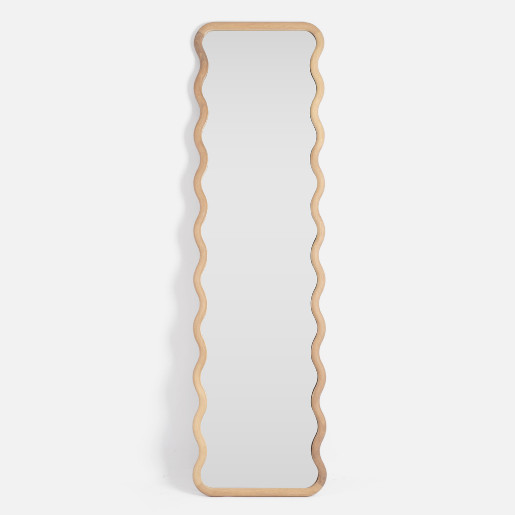 Luun™️ Wavy Standing Mirror - Sold Oak