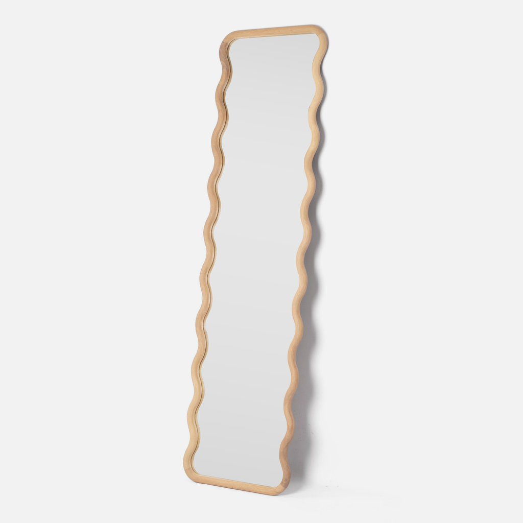 Luun™️ Wavy Standing Mirror - Sold Oak