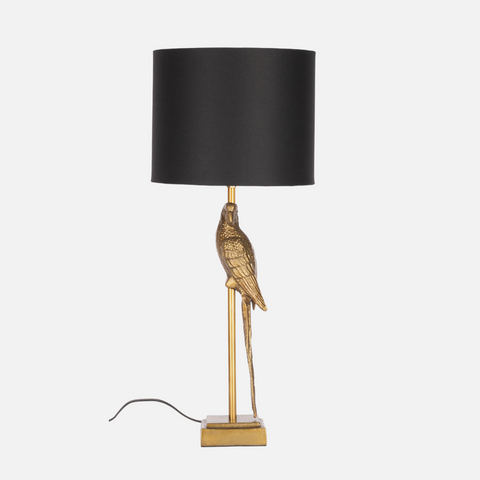 Antique Parrot Table Lamp - Brass