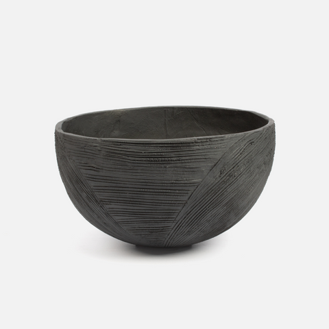 Half Pumpkin Planter - Scratched Charcoal