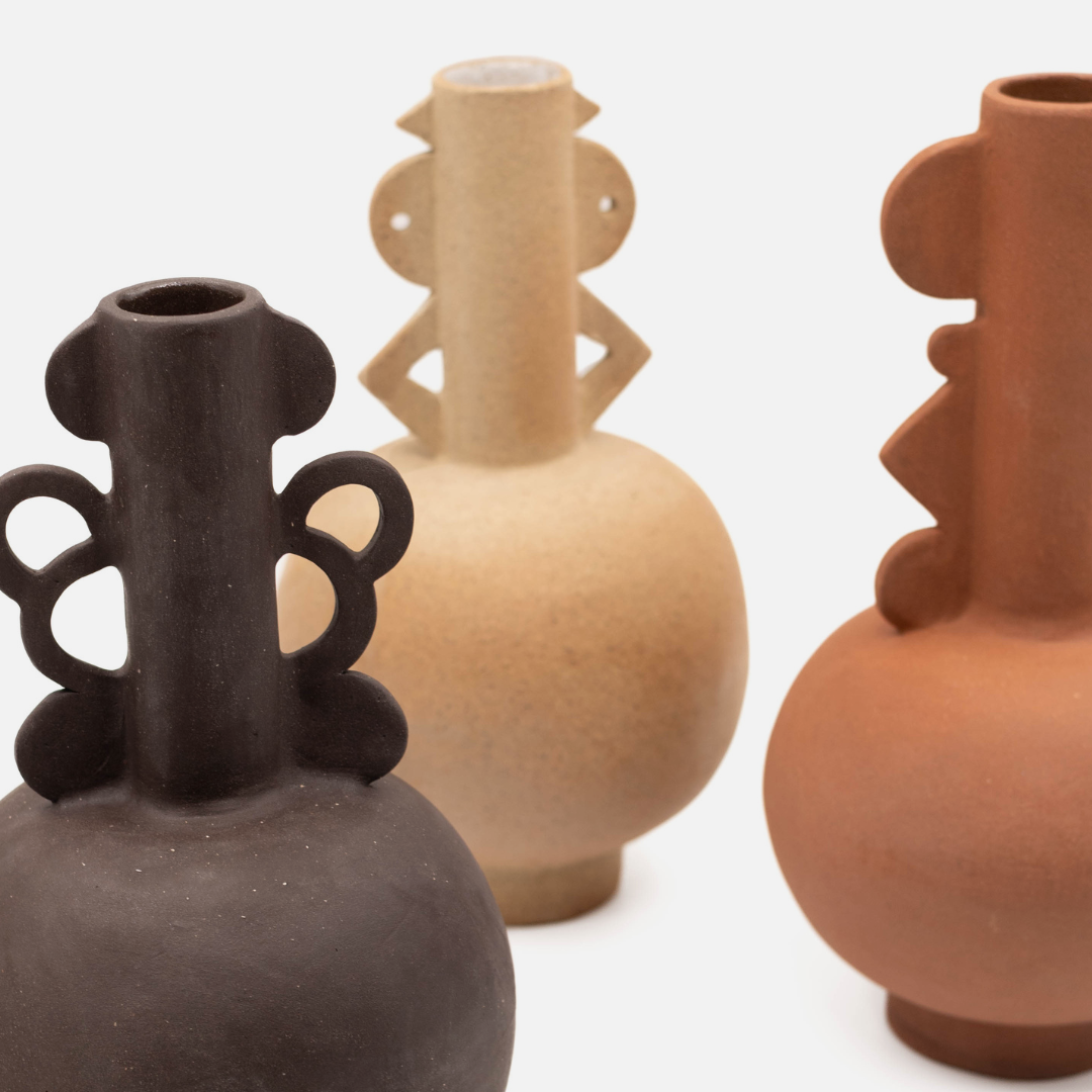 Trio Totem Vase - Natural