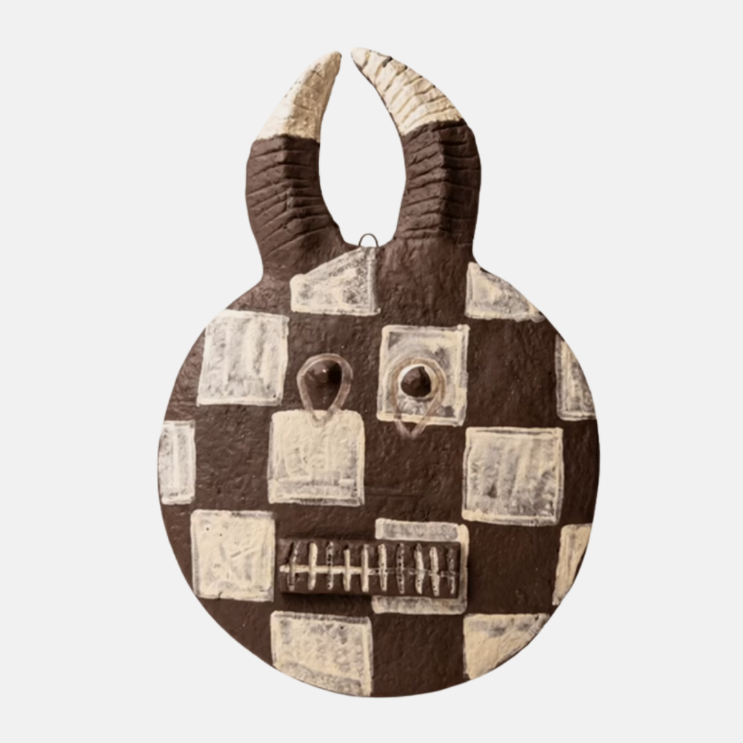 African Mask - Eland | Choc & White