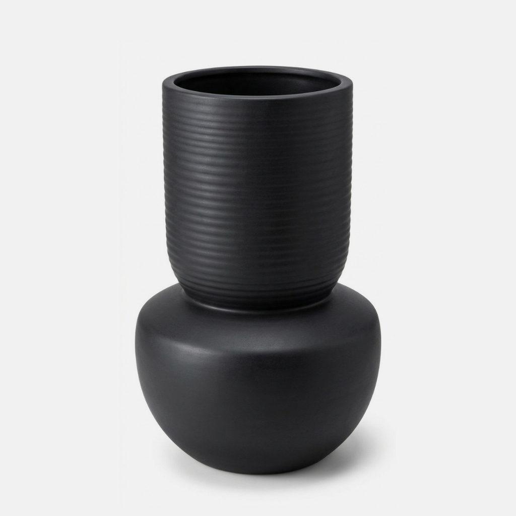 African Totem Vase - Black