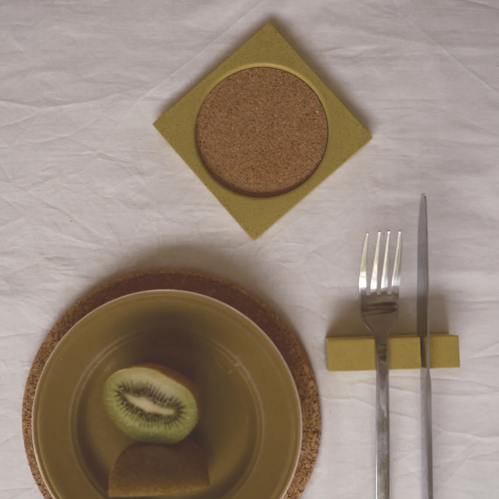 Set Of 2 Core Coasters - Muted Lime