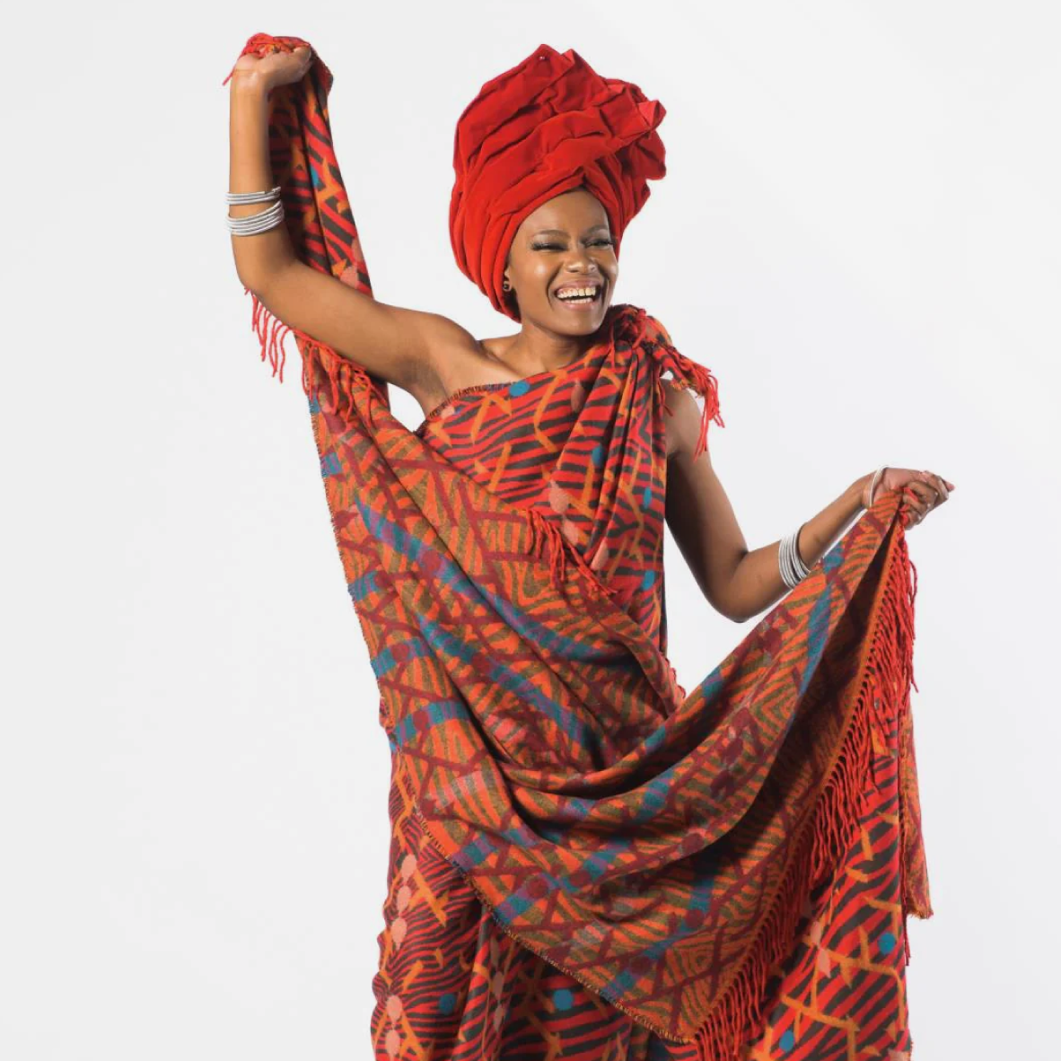Himba Throw - Red & Old Gold