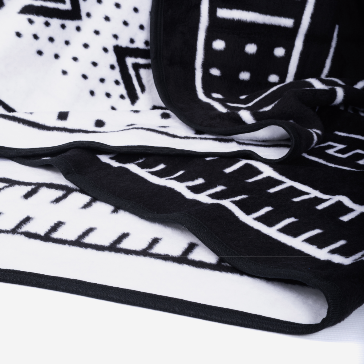 Mali Mud Cloth Blanket - Black & White