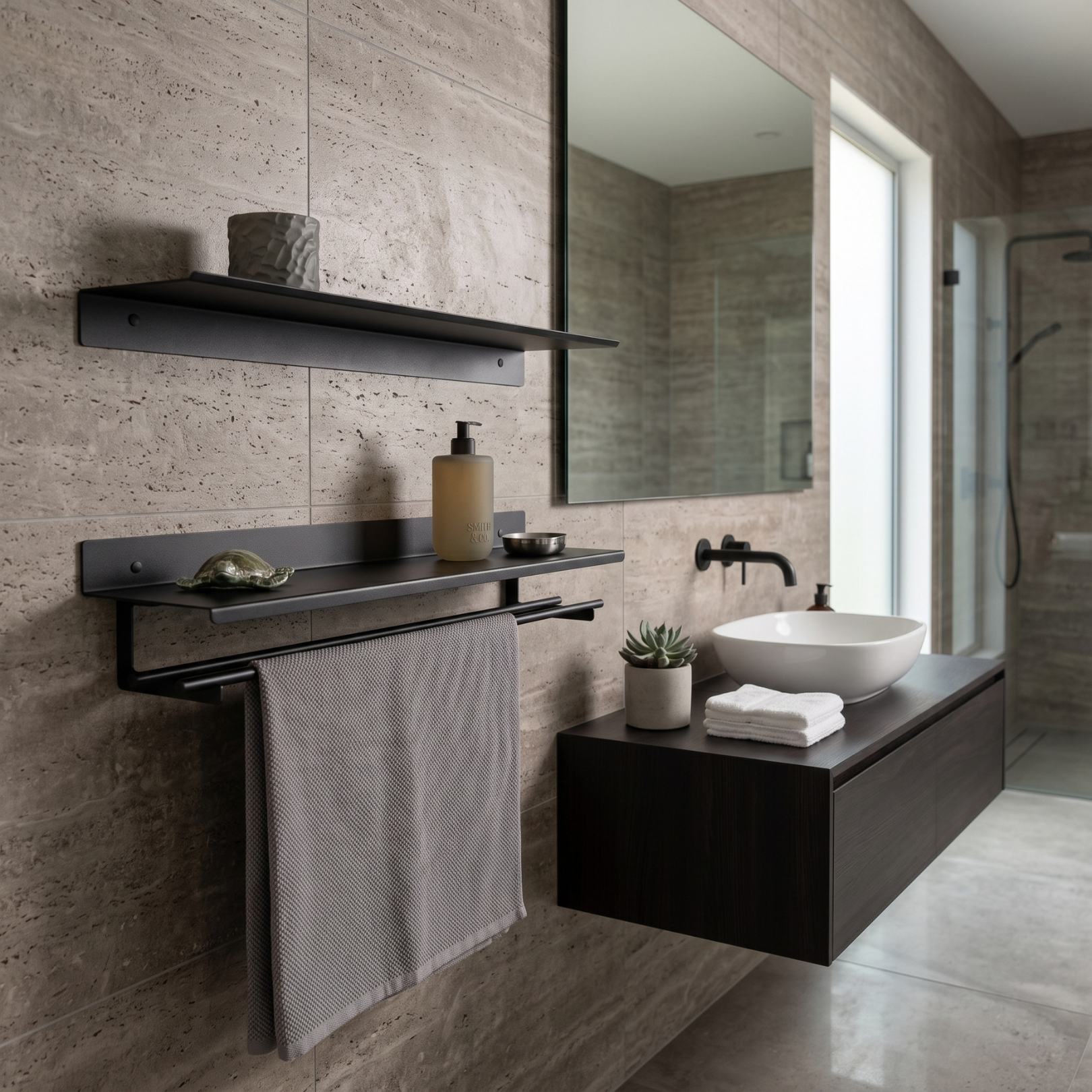 Soho Bathroom Shelf Combo - Black