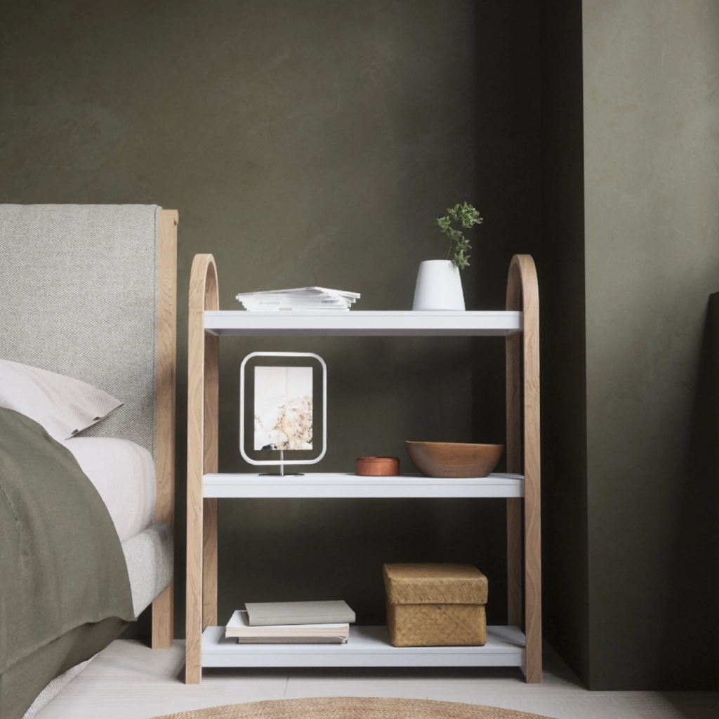 Bellwood Freestanding Shelf 3 Tier - White & Natural