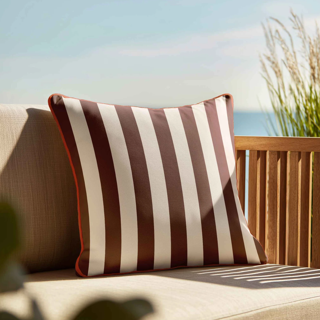 Cushion Cover - Maroon & Cream Stripe