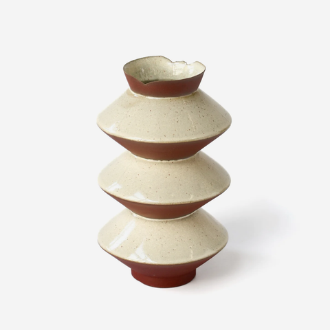 Flake-Rim Vase Z8 - Ivory