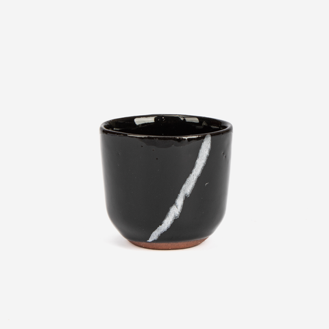 Tea Cup - Black w/ White Line