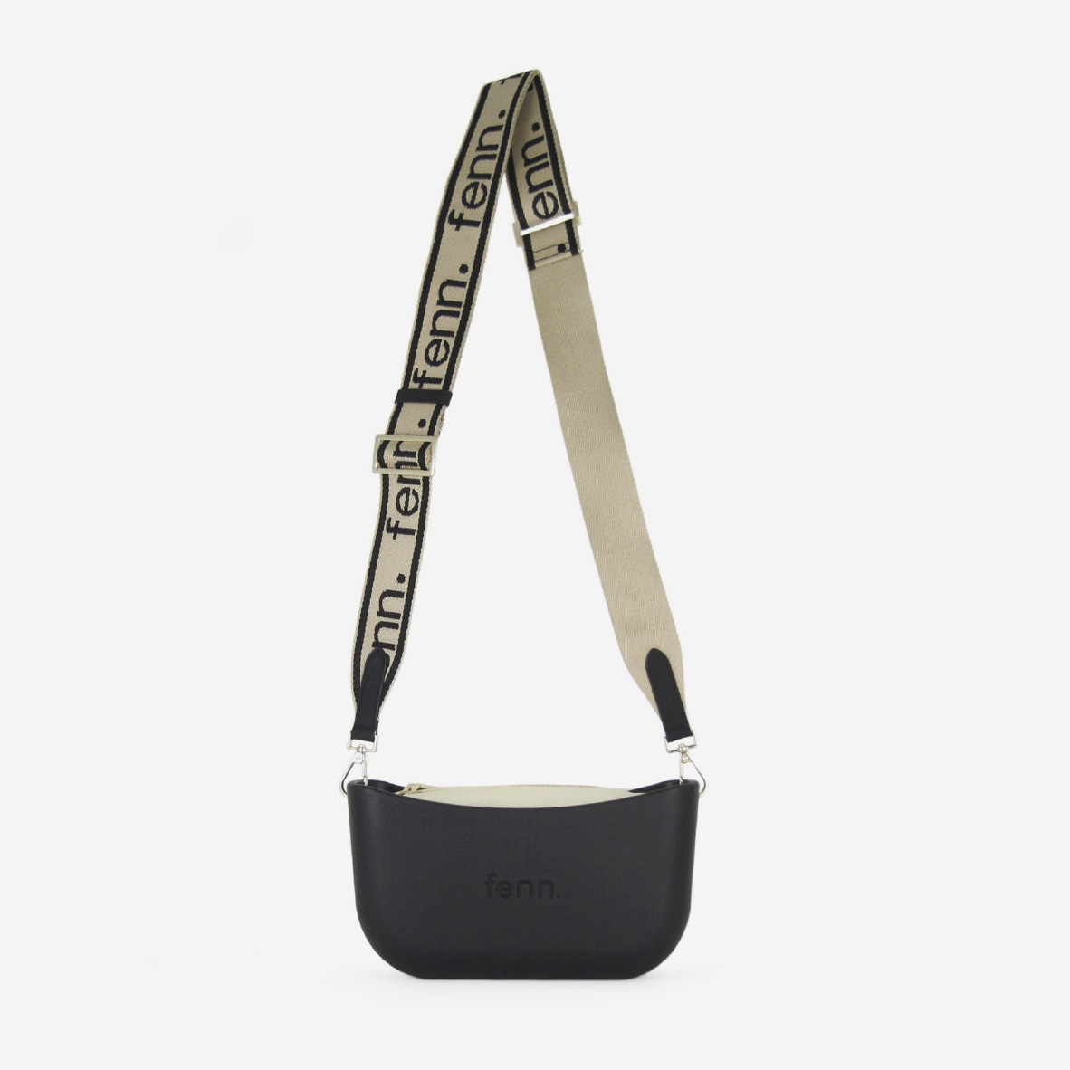 Classic Handbag - Black - Black On Beige