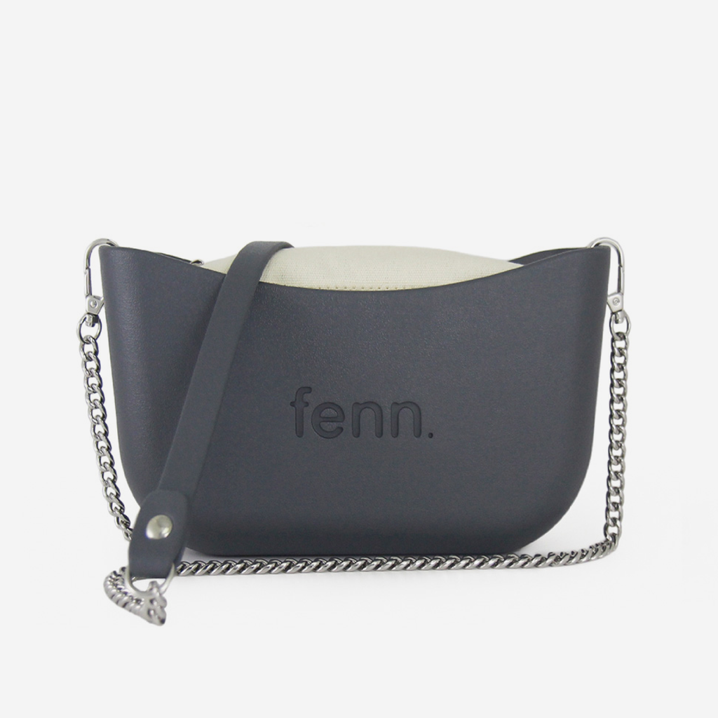 Classic Handbag - Charcoal - Silver Chain