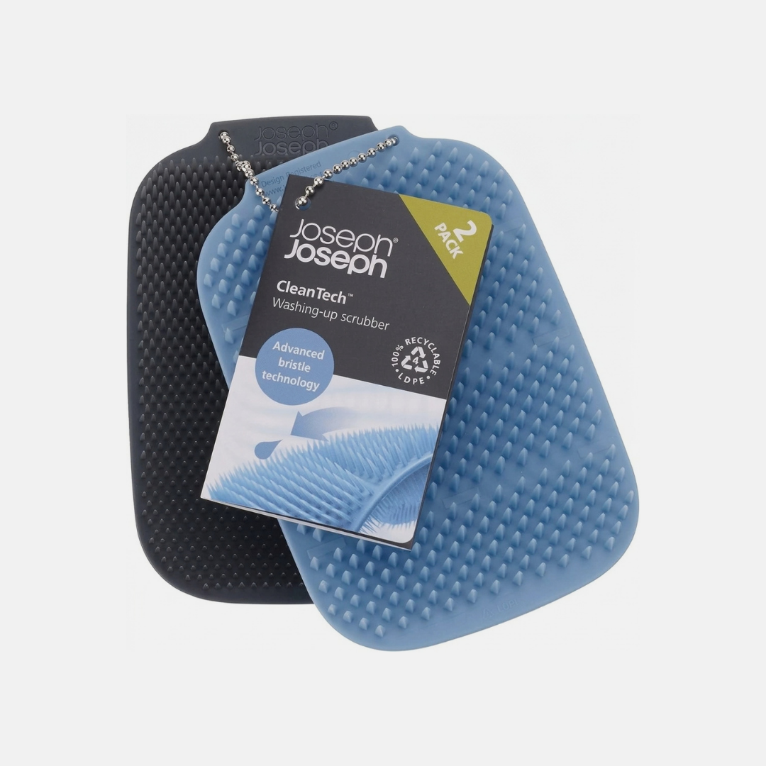 CleanTech™ Washing Up Scrubber - Blue/Grey (2 Pack)