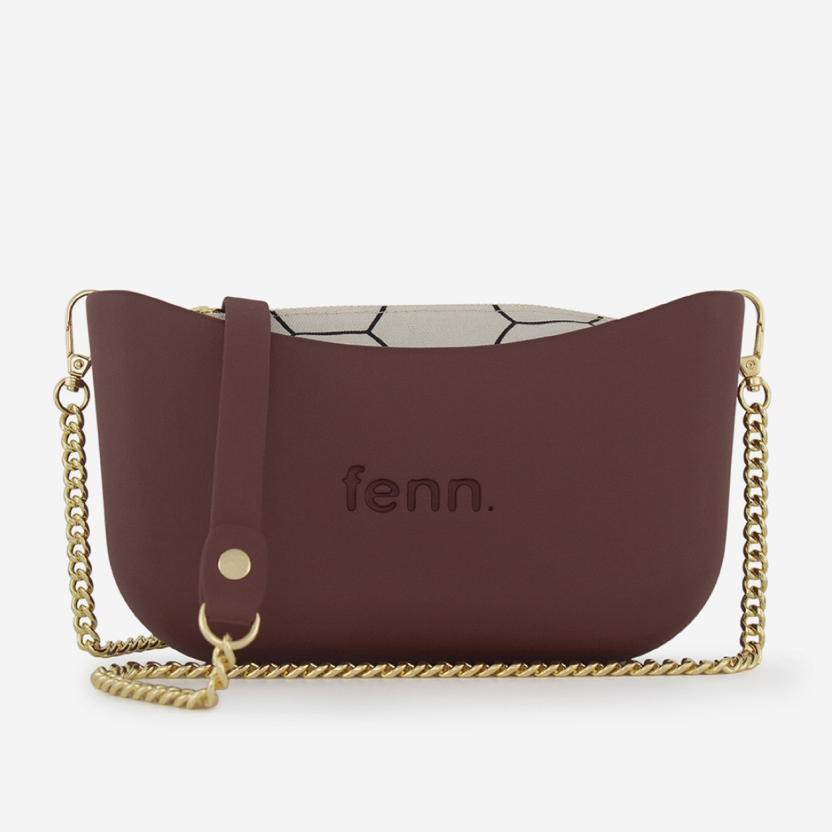 Classic Handbag - Maroon - Honeycomb Inner - Gold Chain