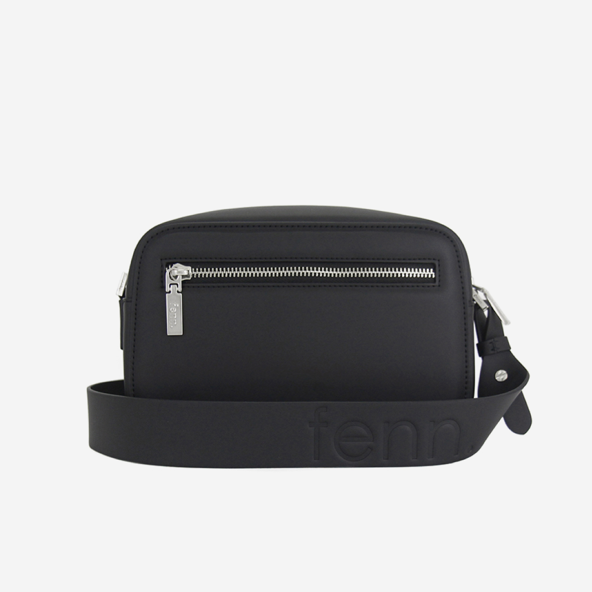 Crossbody Bag - Black - Silver Zip