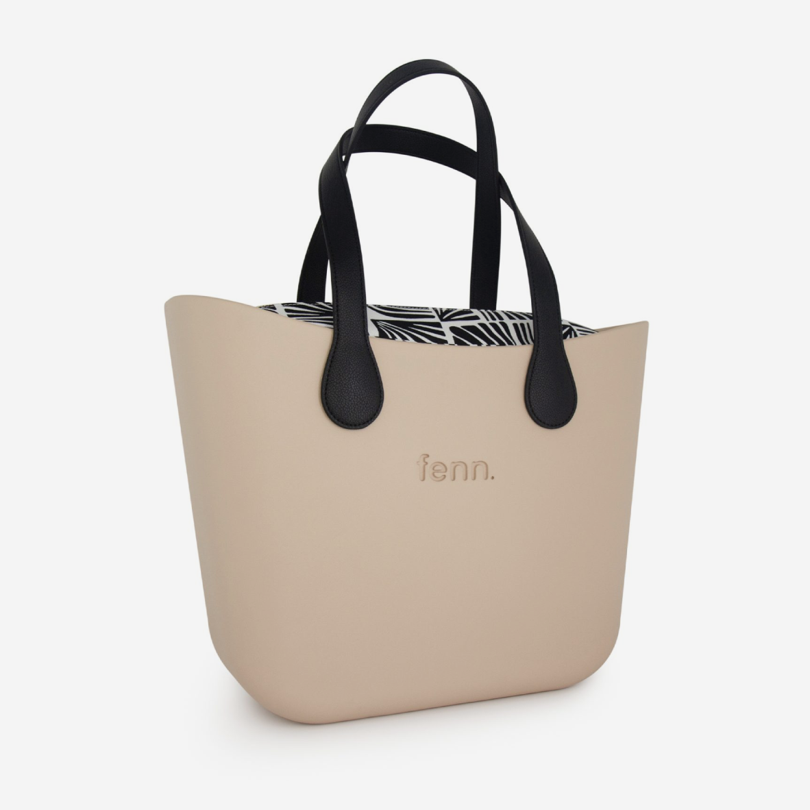 Original Handbag - Sand - Waves Inner - Black Handles