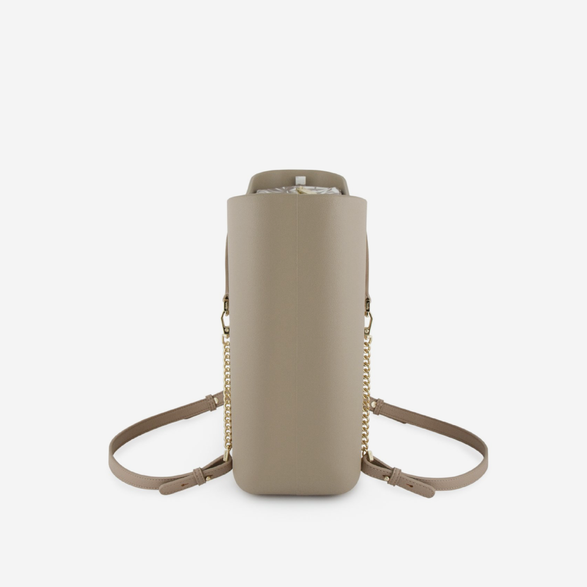 Original Handbag - Stone - Leaves Inner - Light Stone Handles - Gold Chain