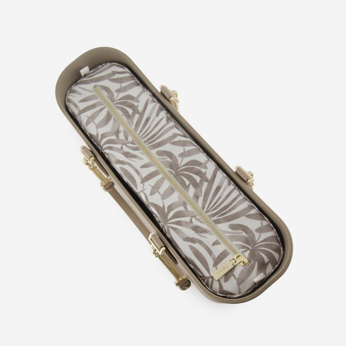 Original Handbag - Stone - Leaves Inner - Light Stone Handles - Gold Chain