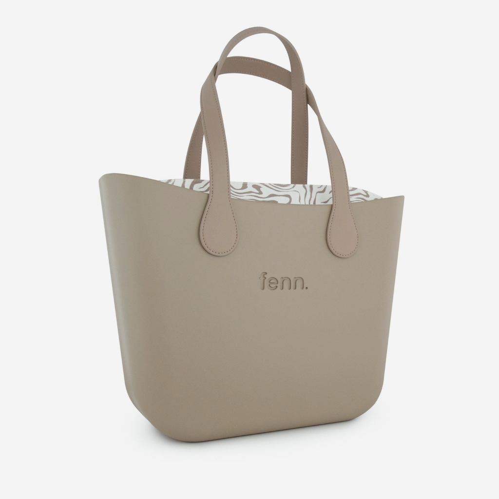 Original Handbag - Stone - Squiggles Inner - Light Stone Handles