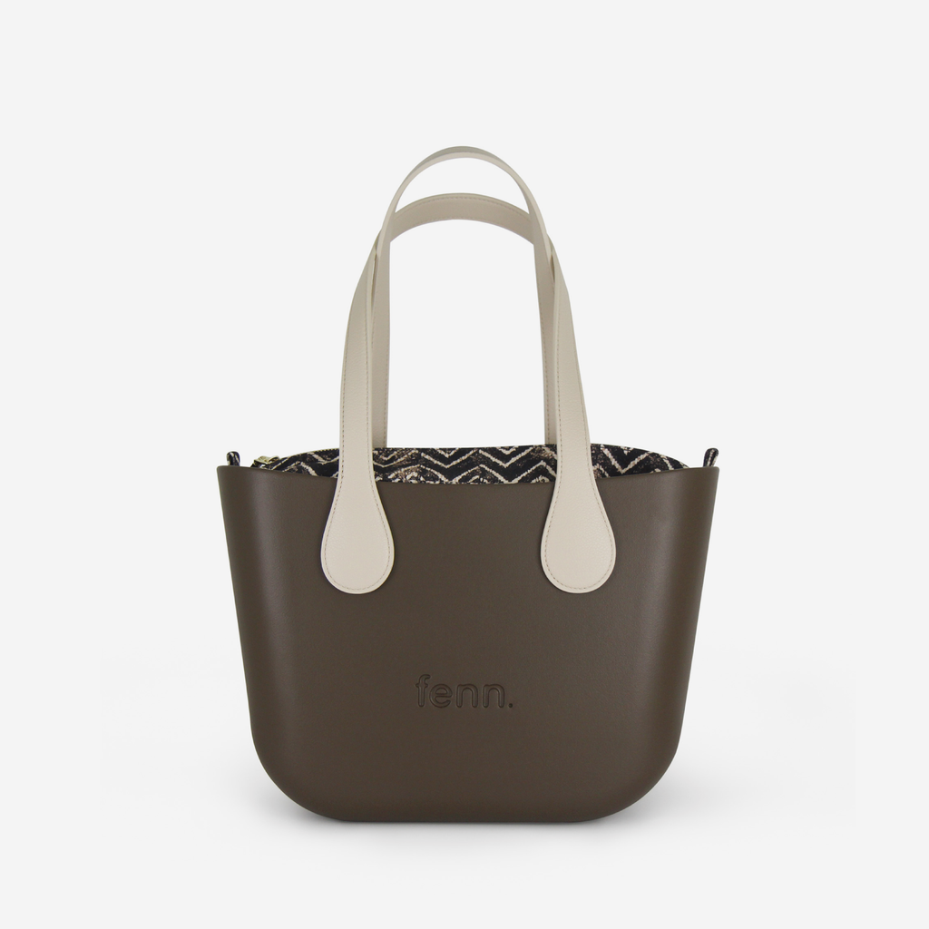 Petite Handbag - Brown - Cream