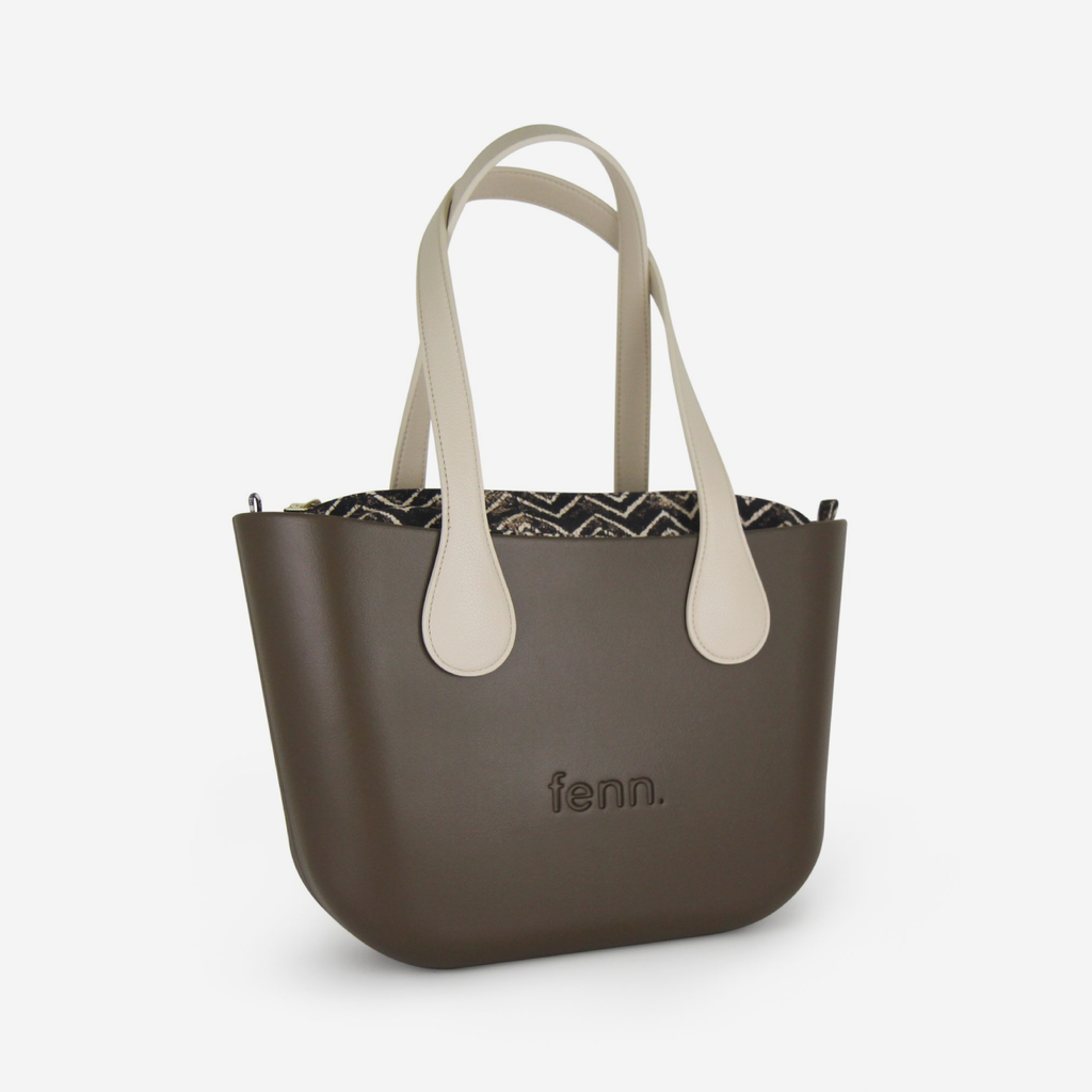 Petite Handbag - Brown - Cream