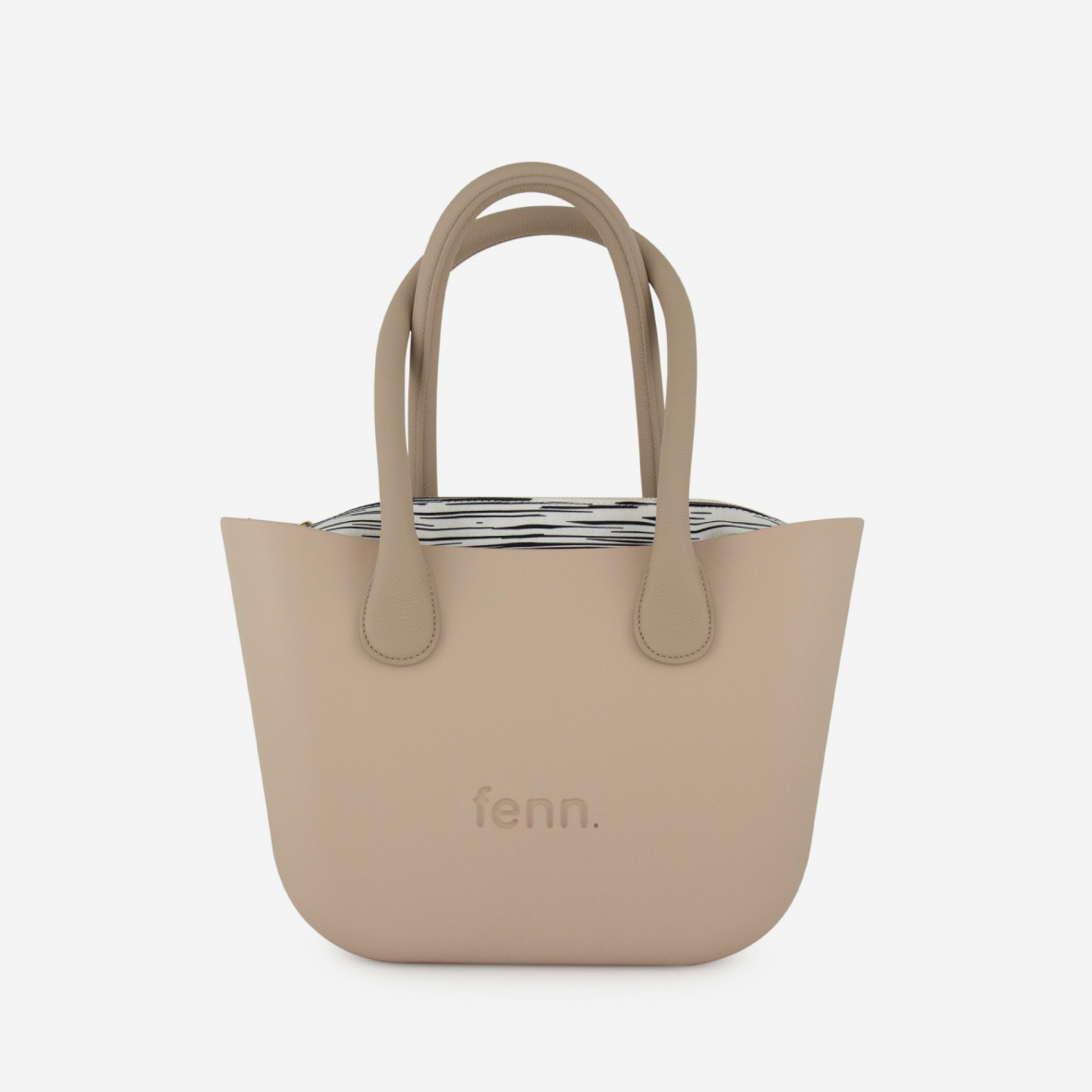 Petite Handbag - Sand - Multi Lines Inner - Light Stone Handles
