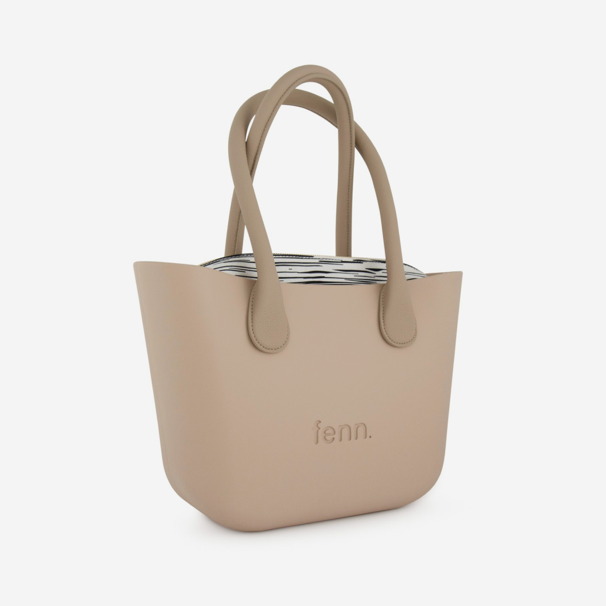 Petite Handbag - Sand - Multi Lines Inner - Light Stone Handles