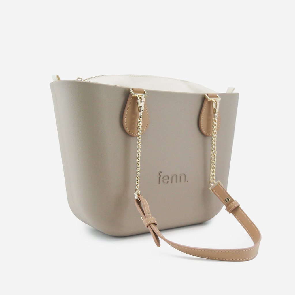 Petite Handbag - Stone - Beige Inner - Gold Chain