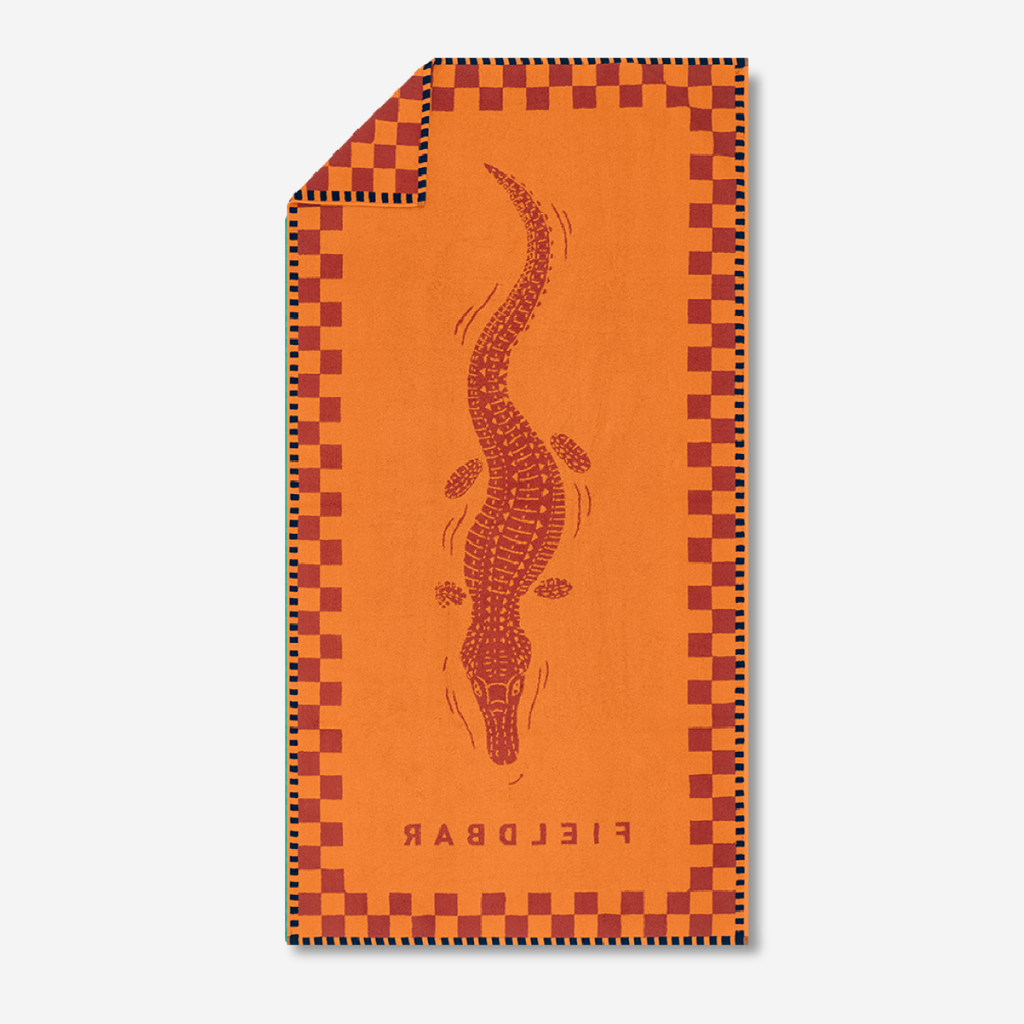 Seabed Nile Crocodile Beach & Bath Towel - Orchard Orange